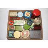 A collection of vintage advertising tins