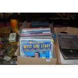 A collection of various records to include The West Side Story Soundtrack, The Best of George Jones,