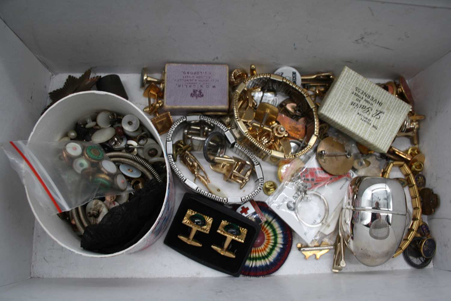 A small collection of miscellaneous items to include various gents cufflinks, dress studs, Woman's