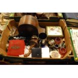 Miscellaneous items, to include an oak cased mantel clock, cloisonne enamel etc