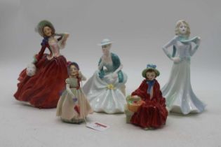 A collection of Royal Doulton figures of ladies, to include Linda and Autumn Breezes, largest height