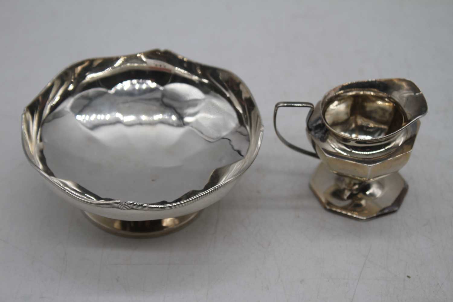 A George V silver bonbon dish of shaped circular form on domed foot, together with an Edwardian - Image 2 of 3