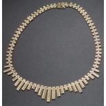 A modern 9ct gold fringe necklace, 24.2g, 40cm