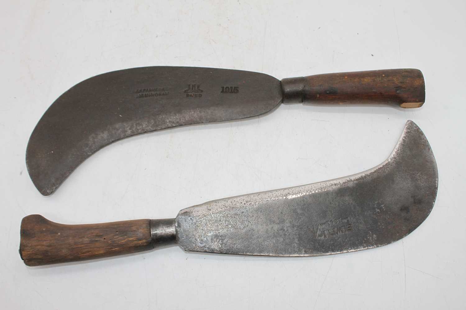 A pair of WWII army issue billhooks, 41cm