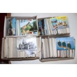 Four shoeboxes of assorted postcards, mainly being mid to late 20th century English and