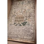 A 19th century needlework sampler signed Elizabeth Tayler, undated, 55x34cmQuite tired condition.