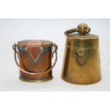 An early 20th century brass and copper novelty vesta in the form of a pail, 5.5cm (excluding handle)