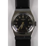 A Tresor steel cased wristwatch, having signed black dial, manual wind movement, case dia. 25mm,