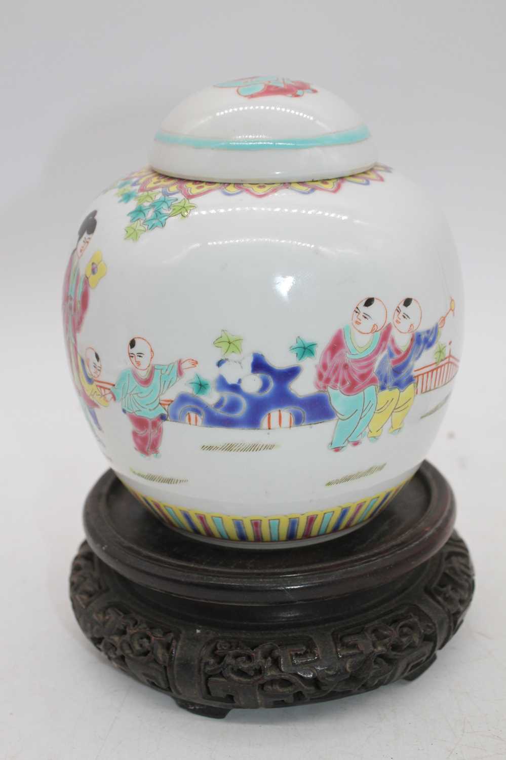 A collection of Asian items to include Chinese enamel decorated ginger jar and rice serving - Image 5 of 11