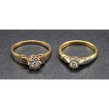 An 18ct gold, diamond and platinum solitaire ring, as an illusion set round cut, 2.3g, size L;