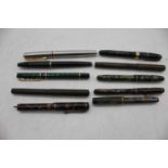 A collection of vintage fountain pens, to include a rare c.1935 Conway Stewart 'Dandy' No.720 in