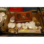 Miscellaneous items to include a Wedgwood Angela pattern dressing table set, a Matchbox JCB