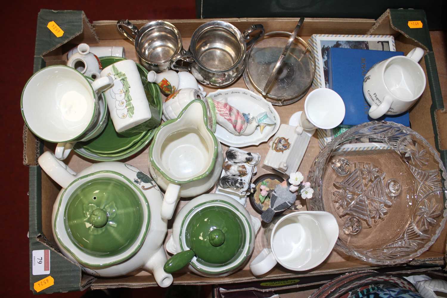 A collection of ceramics and metal wares to include a German part tea service, and Royal Albert