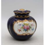 A Royal Crown Derby pot pourri, enamel decorated with flowers, h.11cm