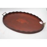 An Edwardian inlaid mahogany serving tray, width 59cm