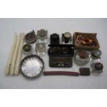 A collection of miscellaneous items to include an Alba gramophone stylus, yellow metal spectacles,
