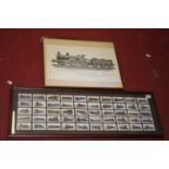 A framed set of Wills's Railway Locomotives series cigarette cards; together with a framed railway
