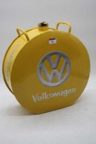A reproduction Volkswagen yellow painted oil canister, height 36cm