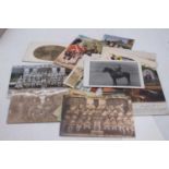 A small collection of postcards to include WWI military and silk examples