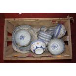 A collection of Chinese blue & white rice serving dishes