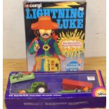 A Corgi Toys No.M5650 Lightning Luke electronic shoot-out game; together with a Siku No.3751 Deutz-