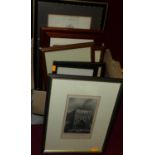 Assorted pictures and prints, to include topographical engravings