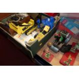 A collection of mixed toys to include a suitcase containing a quantity of Meccano, a Mamod steam