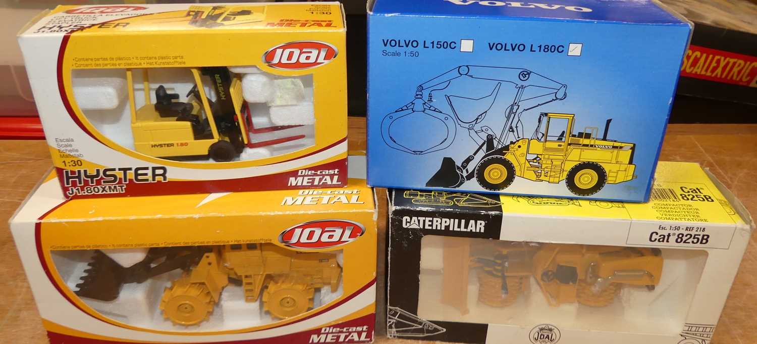 Four boxed Joal and similar construction and earth moving diecast vehicles to include a Joal