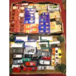 Two trays containing a collection of various boxed and loose modern issue diecast to include