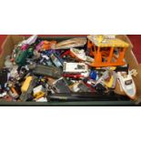 One tray of mixed wooden & diecast vehicles to include maritime and commercial vehicle interest