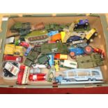 A tray of mixed playworn diecast vehicles, to include a Dinky Toys Shadow II, Dinky Toys Centurion