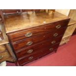 A Regency mahogany chest of four long graduated drawers, width 92cm