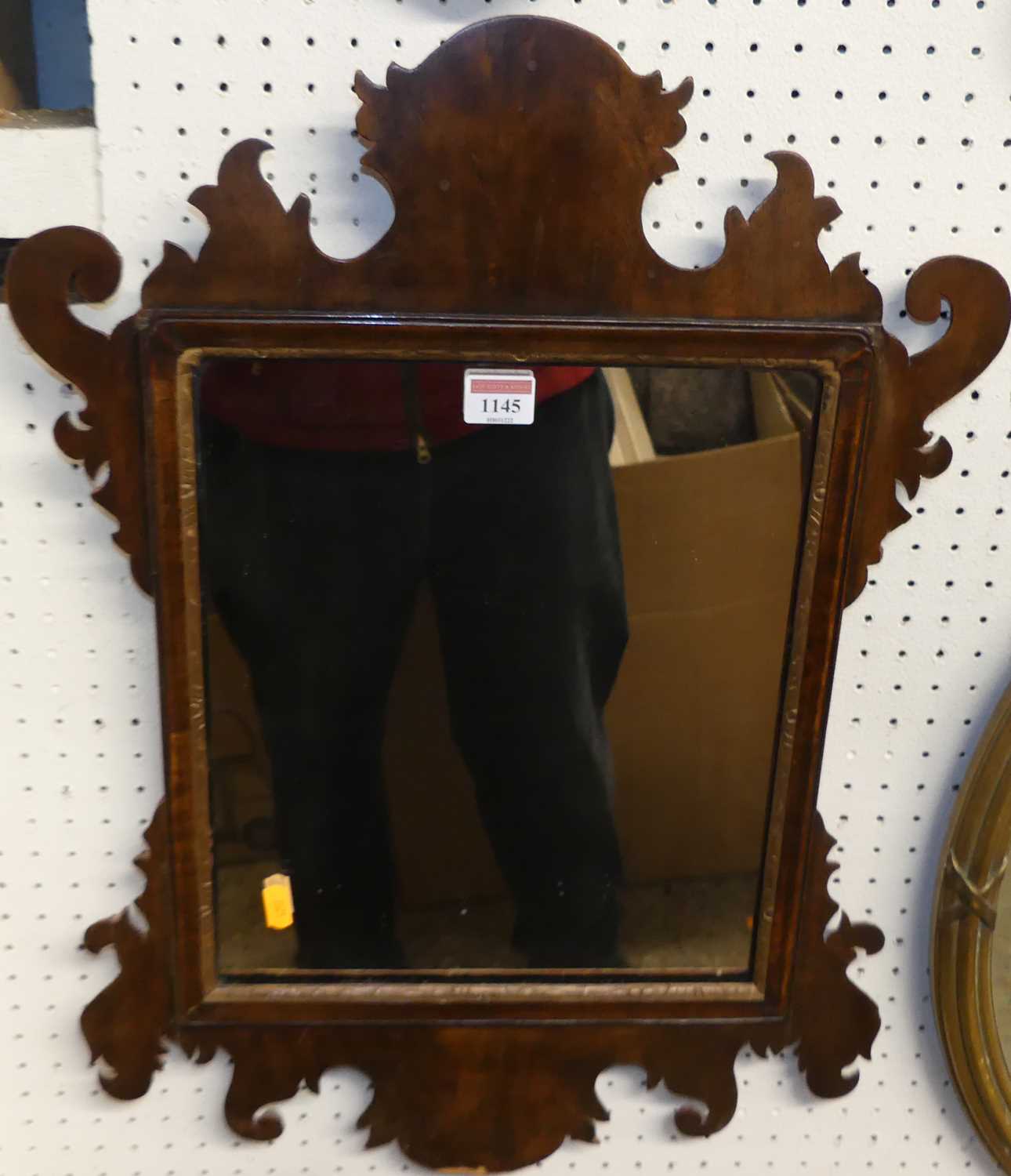 A Chippendale style mahogany fret cut wall mirror, h.61.5cm