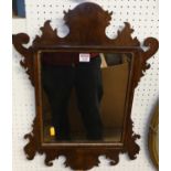 A Chippendale style mahogany fret cut wall mirror, h.61.5cm