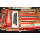 One box of mixed boxed Lima and Hornby 00 gauge diesel locomotives, steam locomotives and rolling