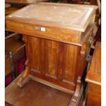A Victorian mahogany slope front Davenport, having three side drawers (total loss to gallery top and