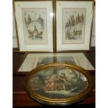 Assorted prints to include after C Sutter - Dutch topographical scene (4)