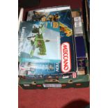 Two boxes of mixed modern release Meccano and similar construction kits