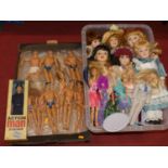 Two boxes of Action Man and dolls, to include Action Man Action Sailor