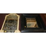 A late Victorian reverse engraved mirror, in gilt composition frame and probably as removed from a