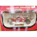 A Polistil large scale 1:16 scale model of a Ferrari Formula 1 Niki Lauda race car, in window box