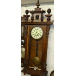 A late 19th century Vienna walnut regulator clock, with enamel dial, eight day movement, two