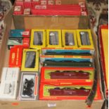A box of mixed Hornby Dublo, Trix and Triang Hornby boxed rolling stock, to include a Dapol MOT iron