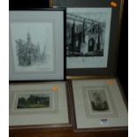 Assorted topographical prints, to include Abbeygate Bury St Edmunds, colour engraving etc (4)