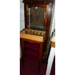 An Edwardian walnut single door glazed china display cabinet, width 55cm, together with four various
