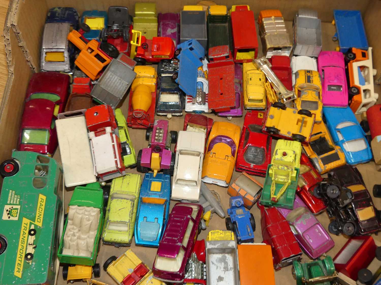 A tray of mixed playworn, repainted and loose diecasts, to include a No.25 Matchbox Ford Cortina, - Image 2 of 3