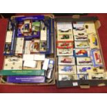 Two boxes containing 100+ various Lledo Days Gone modern release diecast vehicles