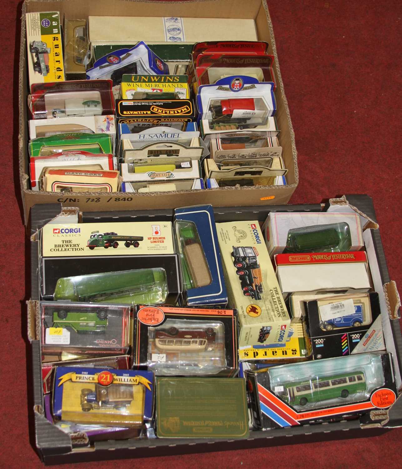 Two boxes of mixed modern issue diecast, to include Corgi, Lledo Days Gone and others