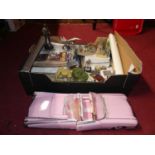 One box of mixed collectables to include a large scale Cadillac model finished in pink, together