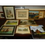 Assorted pictures and prints, to include amateur watercolours